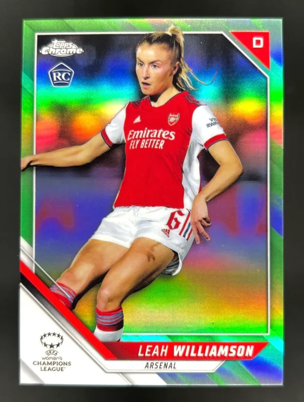 2021-22 Topps Chrome UWCL Leah Williamson Neon Green /99 #38