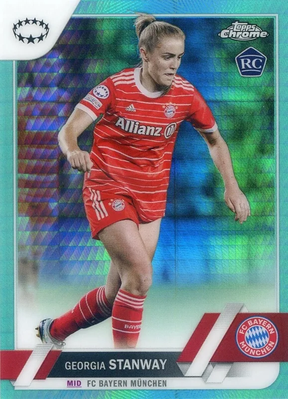 2022-23 Topps Chrome UEFA Women's UWCL Aqua Prism