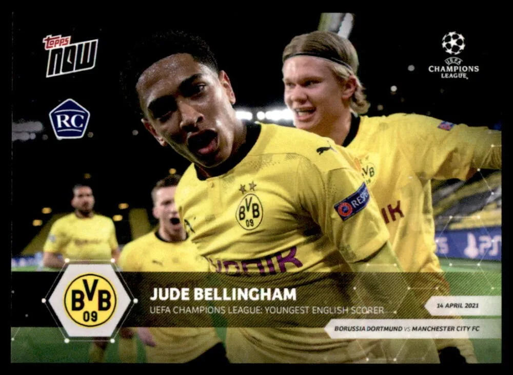 2020-21 Topps Now UCL #65 (Bellingham / Haaland Dual RC)